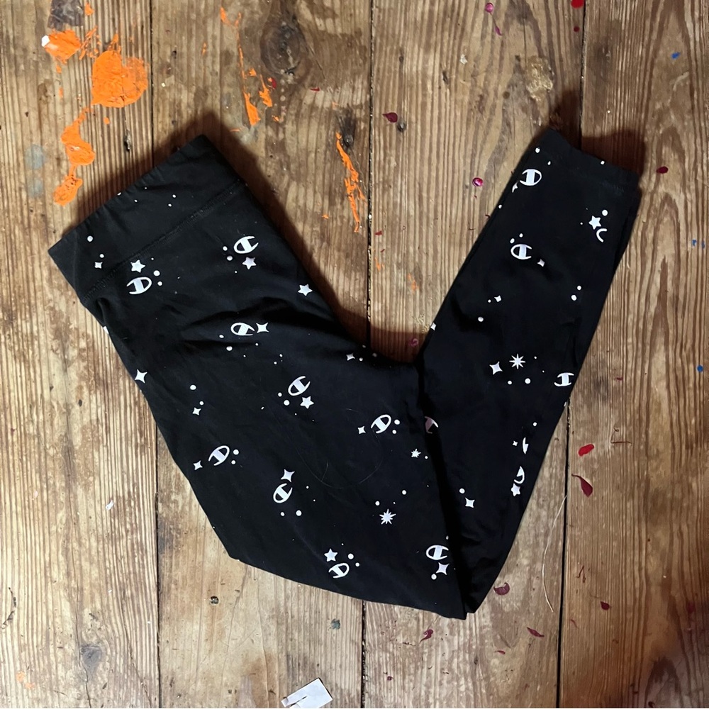 Champion Kids Black and White Star Leggings